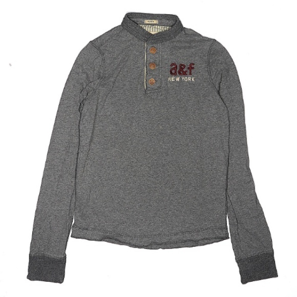 Abercrombie kids muscle long sleeve shirt xl grey casual play clothing
